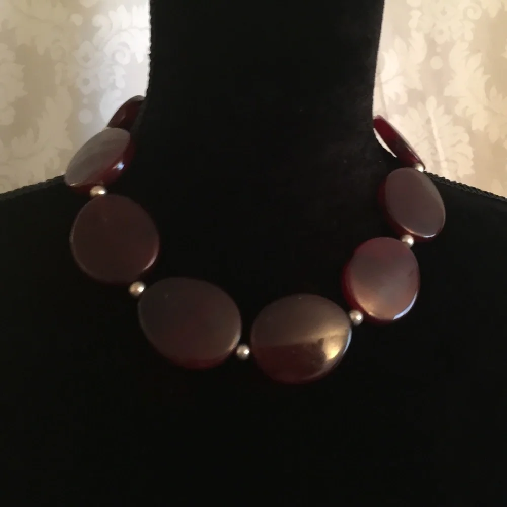 Vintage 60’s Burgundy Ovals necklace
